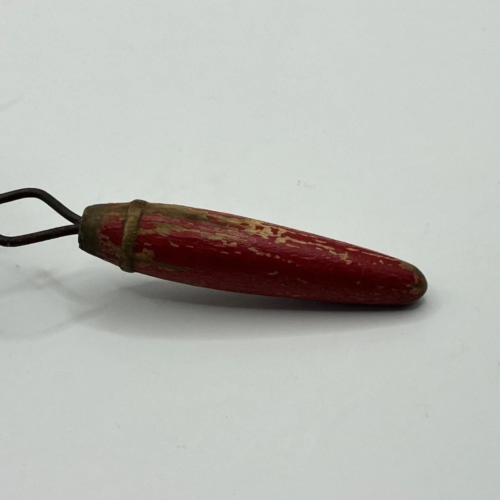 Vintage Mini Strainer Rustic Kitchen Colander Farmhouse Decor Red‎ Wood Handle